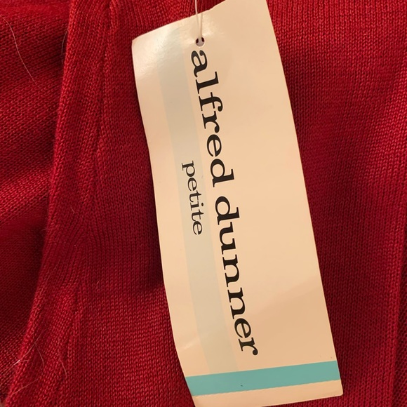 Elegant Ruby Red Sweater set w black jet trim PL Orig $49 MOVING SALE $10 firm - Picture 7 of 7